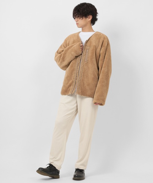 ジャケット ブルゾン シェルパフリース ジップアップ カーディガン