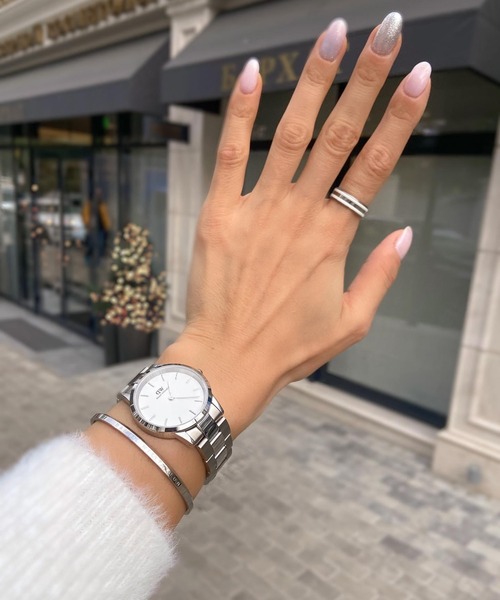 ダニエルウェリントン リング Emalie Ring Silver White Jewellery - Emalie Ring in silver & white - Size 48 | DW