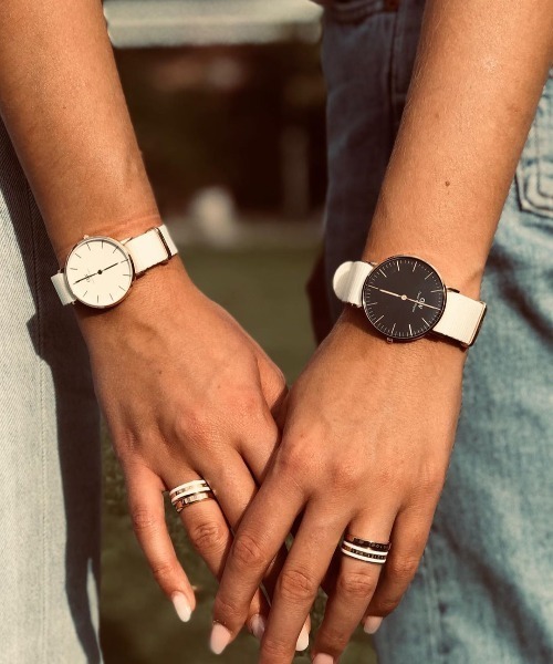 ダニエルウェリントン リング Emalie Ring Silver White Jewellery - Emalie Ring in silver & white - Size 48 | DW