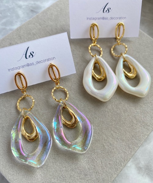 TONE（トネ） イヤリング 「As」変形オーロラ ゆらゆら イヤリング(MA