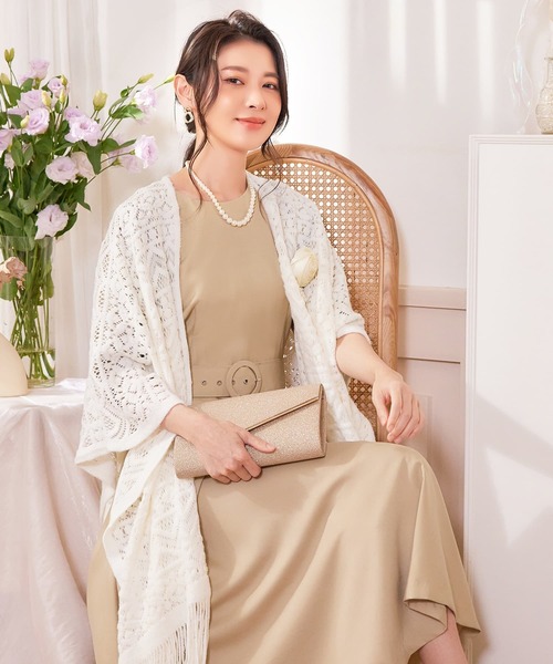 ロングドレスセットアップ&大判ストール DRESS+（ドレスプラス） 大判 マフラー ストール ボレロ レース ロング