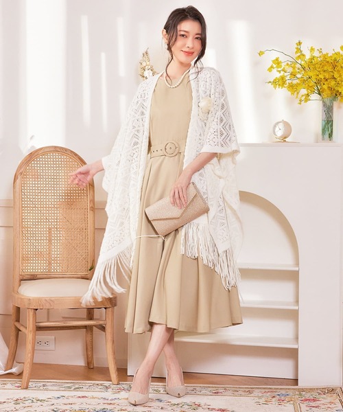DRESS+ マフラー ストール ボレロ レース ロング丈 パーティー