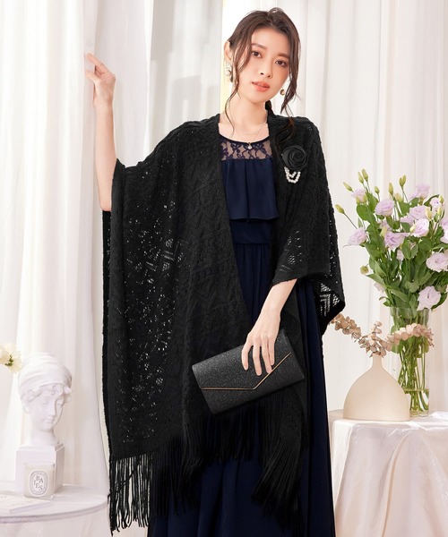 DRESS+ マフラー ストール ボレロ レース ロング丈 パーティー