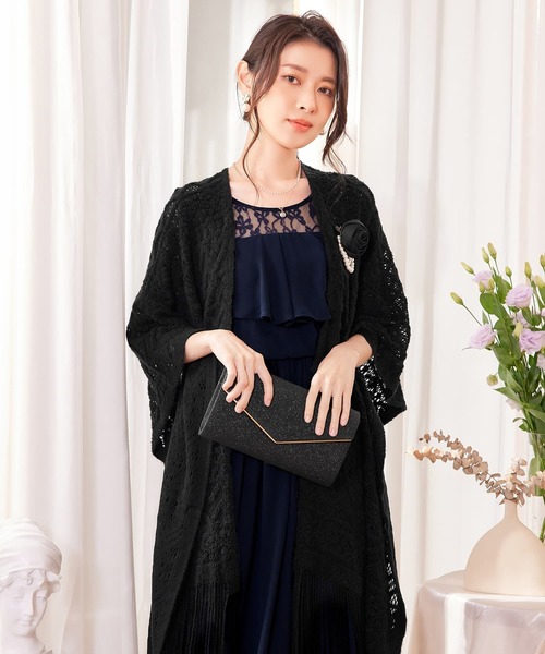 DRESS+（ドレスプラス） 大判 マフラー ストール ボレロ レース ロング