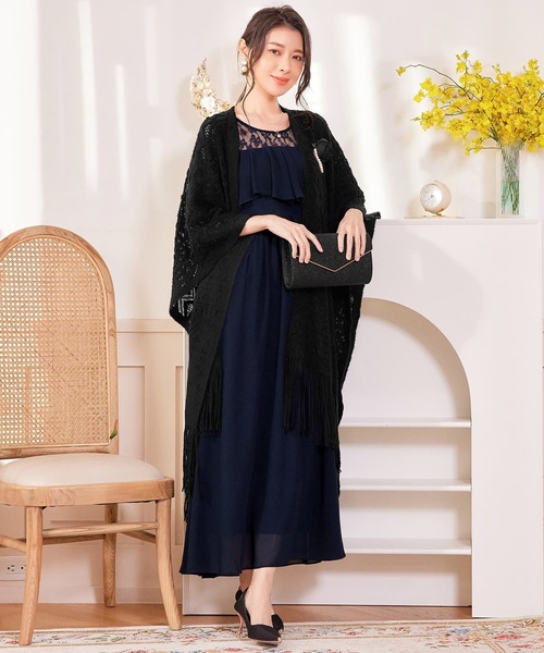 DRESS+（ドレスプラス） 大判 マフラー ストール ボレロ レース ロング