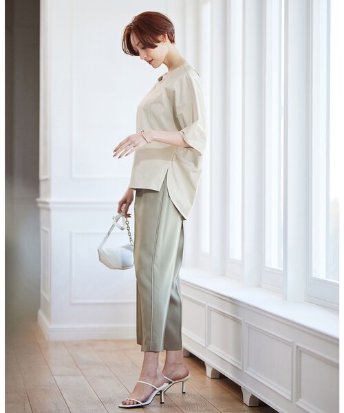 ICB パンツ 「WEB限定カラーあり」FluidBackSatin ワイド