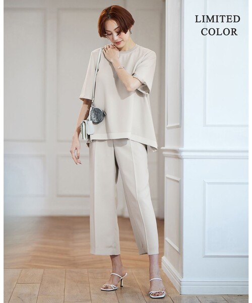 ICB パンツ 「WEB限定カラーあり」FluidBackSatin ワイド