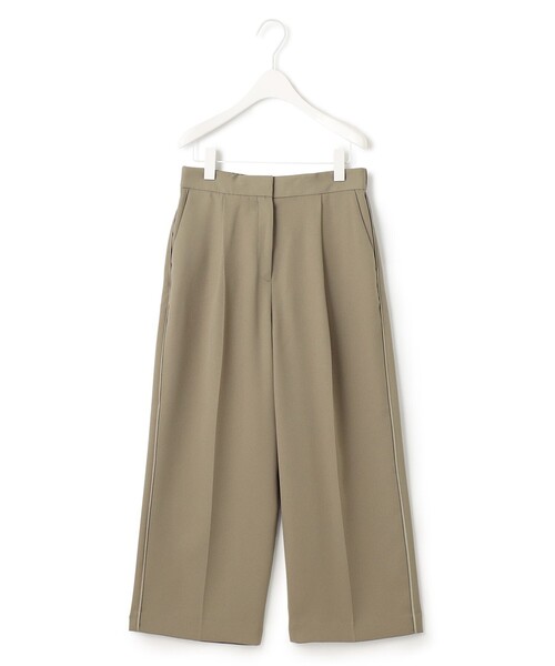 ICBアイシービークロップドフレアパンツキュロットコットンストレッチベージュ ICBアイシービークロップドフレアパンツキュロットコットン