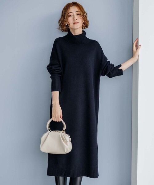 23区 洗える　ウールカシミヤ ニットワンピース 38 洗える】ウールカシミヤ ニットワンピース