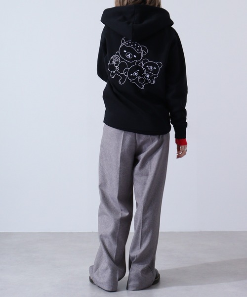 おきがえリラックマ(ペアコーデ) パーカーとキャップ リラックマ - 【限定】リラックマジップアップパーカー（チャイロイ