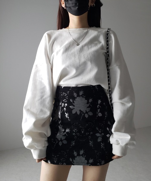 スカート 「 インパン裏地付 」バラジャガードバレエコアミニスカート ／ rose jacquard ballet core mini skirt | me+em select | 09