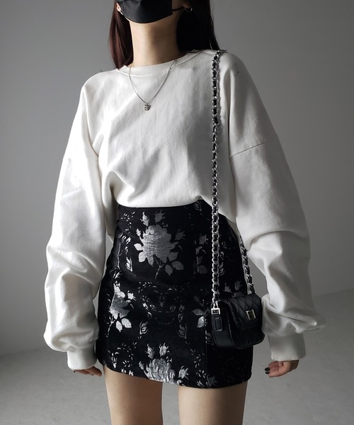 スカート 「 インパン裏地付 」バラジャガードバレエコアミニスカート ／ rose jacquard ballet core mini skirt | me+em select | 10