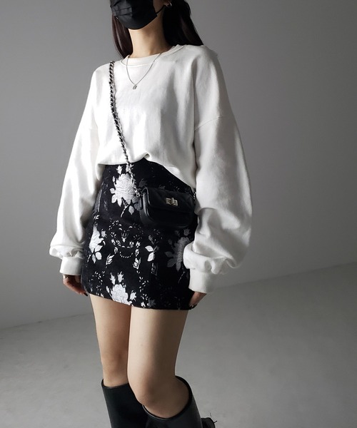 スカート 「 インパン裏地付 」バラジャガードバレエコアミニスカート ／ rose jacquard ballet core mini skirt | me+em select | 12