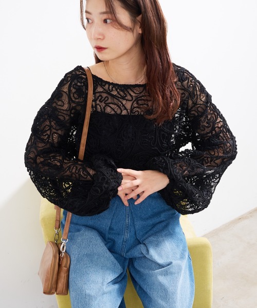 Kastane（カスタネ） カーディガン 「マルチウェイ」シアーレース