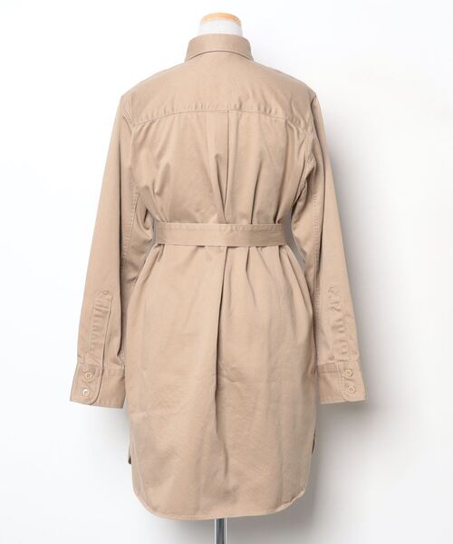 NOWOS」 シャツワンピース - ベージュ レディース : 82238210  
