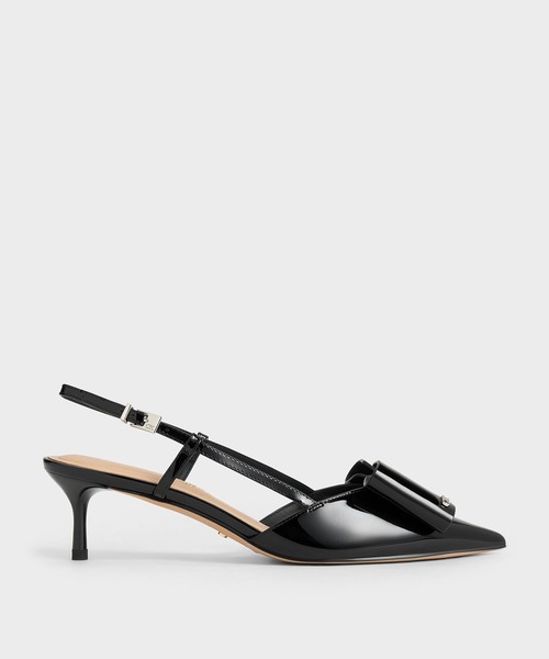 CHARLES ＆ KEITH パンプス Lu ルー パテントレザーボウスリング