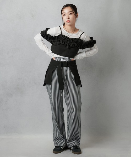 CHANEL ベルト付きホワイトラップスカート シャネル ココマーク 17年 ウール×ナイロン スカート 36