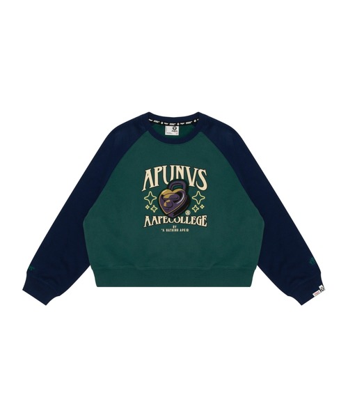 トレーナー スウェット AAPE RAGLAN CROPPED SWEAT レディース