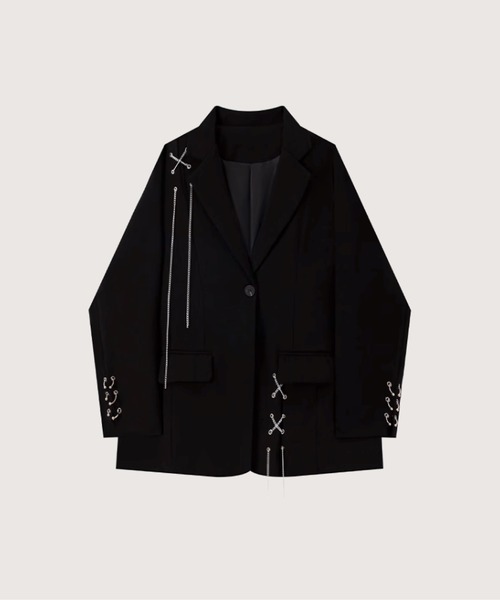 ラポミプチ ジャケット LA POMME petit ジャケット テーラードジャケット レースアップ