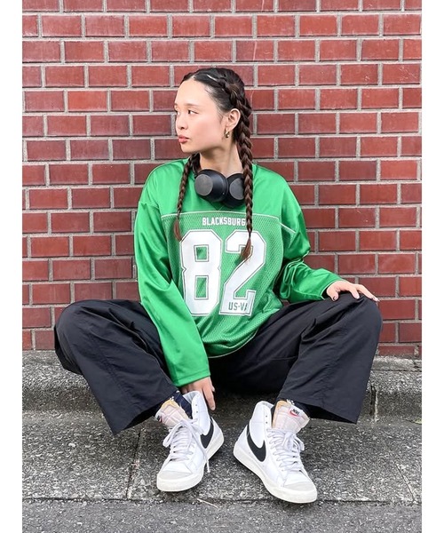 ungrid ロンスプ ungrid (アングリッド) ショートメッシュロングスリーブTee