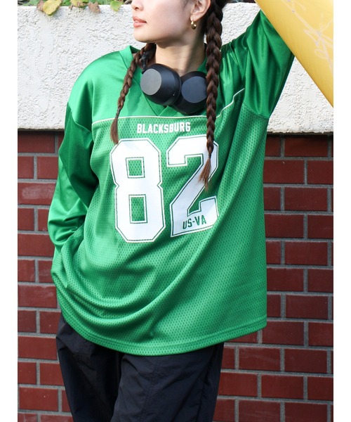 Ungrid（アングリッド） tシャツ メッシュコンビナンバリングロング