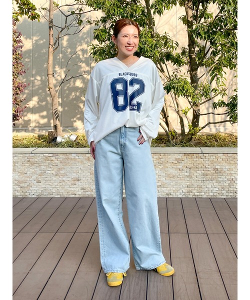 Ungrid tシャツ メッシュコンビナンバリングロングスリーブTee