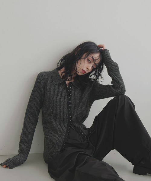 LIAN（リアン） ニット セーター ホックデザインポロニット レディース