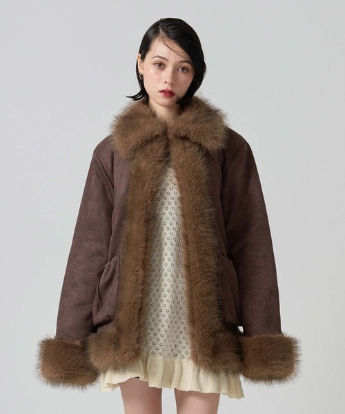 フェイクファー コート TINA：JOJUN TINA：JOJUN コート アウター フェイクファー ドッキング