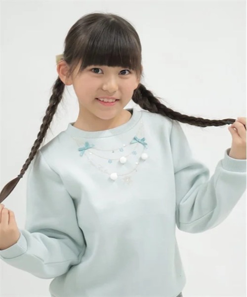tシャツ 雪ネックレス裏起毛トレーナー キッズ 子供服 女の子 | axes femme | 07