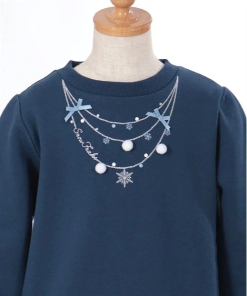 tシャツ 雪ネックレス裏起毛トレーナー キッズ 子供服 女の子 | axes femme | 19