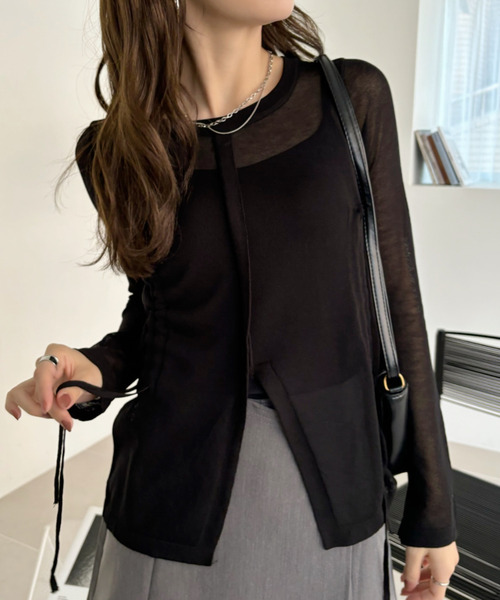 トップス A Ada. tシャツ 「晩夏初秋におすすめ」フロントスリット ドロスト