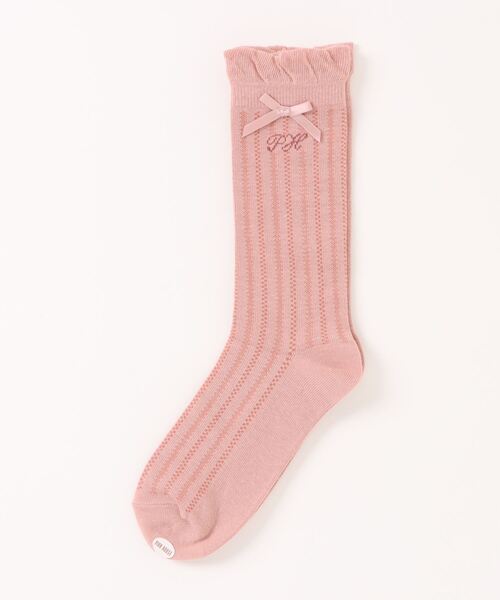 ピンクハウス靴下 PINK HOUSE 靴下 ロゴリボンフリルソックス レディース