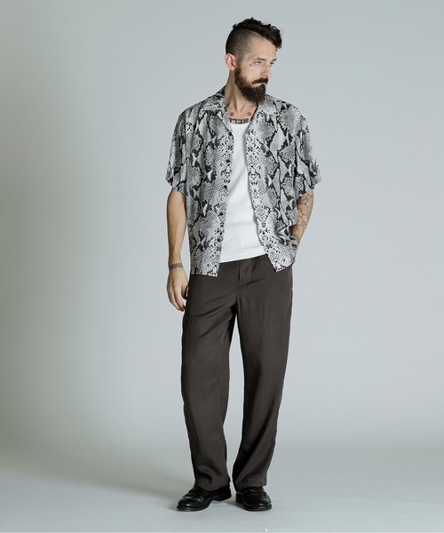 【ショット】Schott レーヨンシャツ XL 総柄 ニューヨーク Schott N.Y.C シャツ Schott/ショット/RAYON SHIRT PYTHON