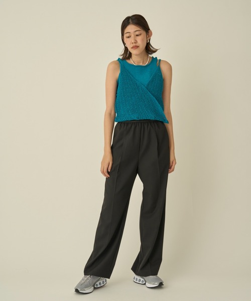 emmi パンツ 「10th」emmiロゴジャガードゴムタックパンツ