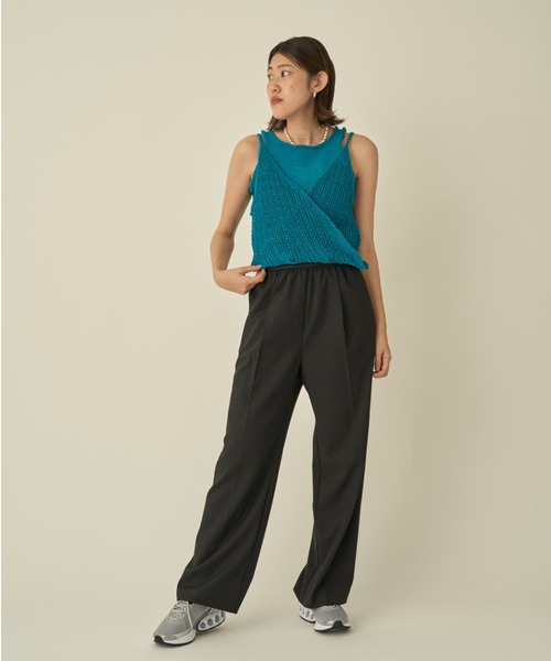 emmi パンツ 「10th」emmiロゴジャガードゴムタックパンツ レディース