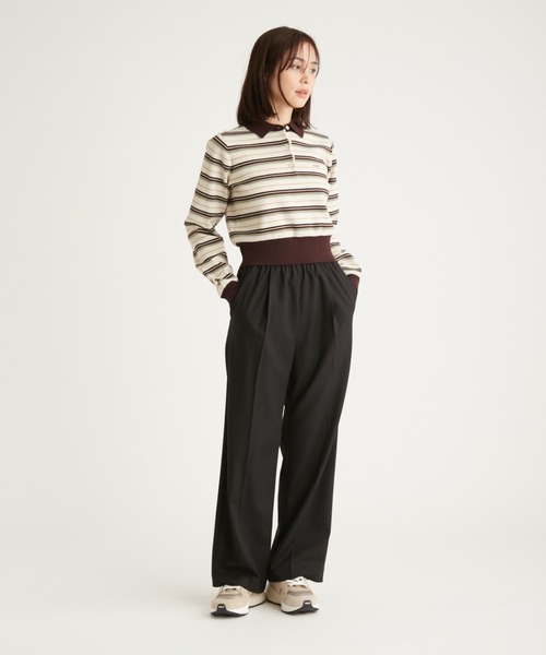 emmi パンツ 「10th」emmiロゴジャガードゴムタックパンツ レディース