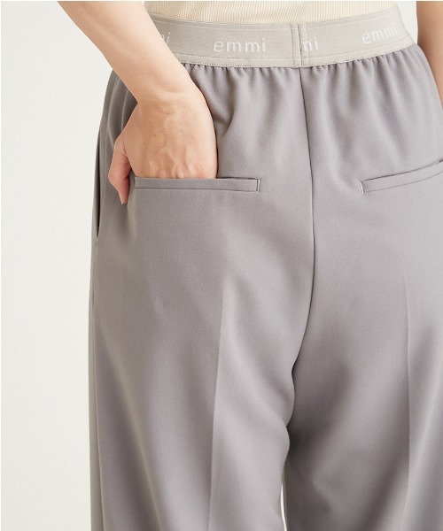 emmi パンツ 「10th」emmiロゴジャガードゴムタックパンツ レディース
