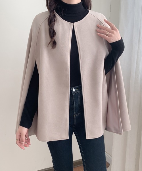 「ABITOKYO」 ポンチョ M モカ レディース_画像6