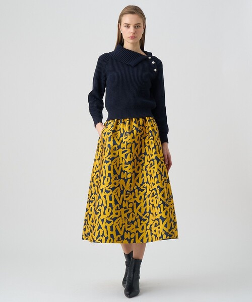 ANAYI（アナイ） ニット セーター アシメカラーラグラン プルオーバー