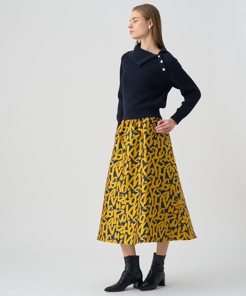 ANAYI（アナイ） ニット セーター アシメカラーラグラン プルオーバー