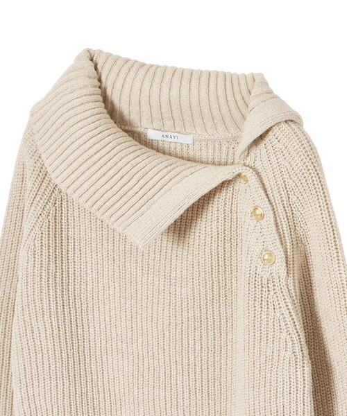ANAYI（アナイ） ニット セーター アシメカラーラグラン プルオーバー