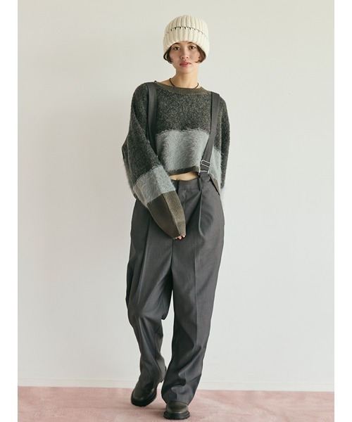 FIKA.（フィーカ） ニット セーター Color scheme cropped knit