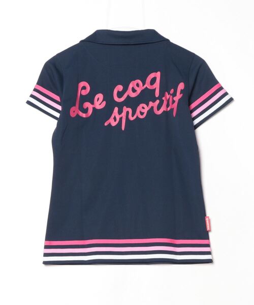 [le coq sportif] вышивка рубашка-поло с коротким рукавом M темно-синий женский 