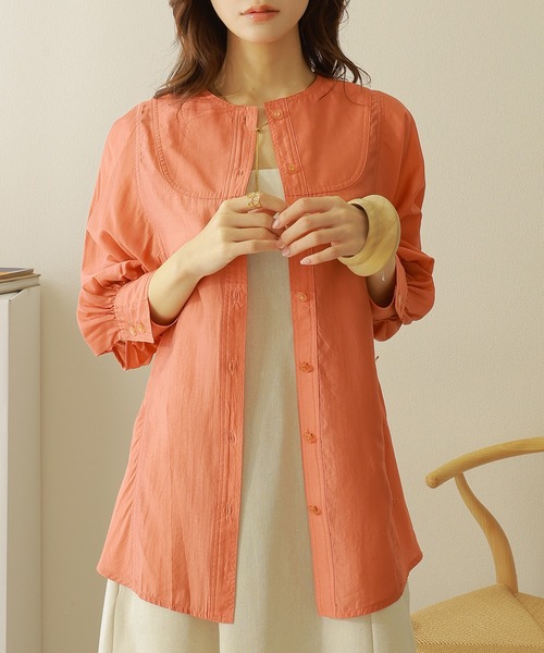 なしっこさま専用です ブラウス シャツ 2way no collar yoke shirt /2way ノーカラー
