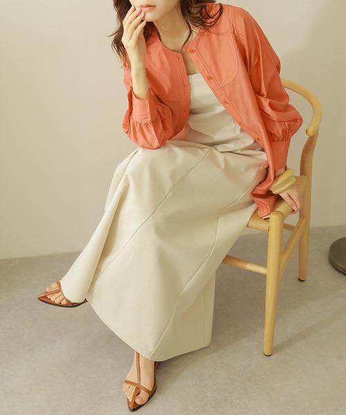 ブラウス シャツ 2way ノーカラーブラウス レディース ブラウス シャツ 2way no collar yoke shirt /2way ノーカラー