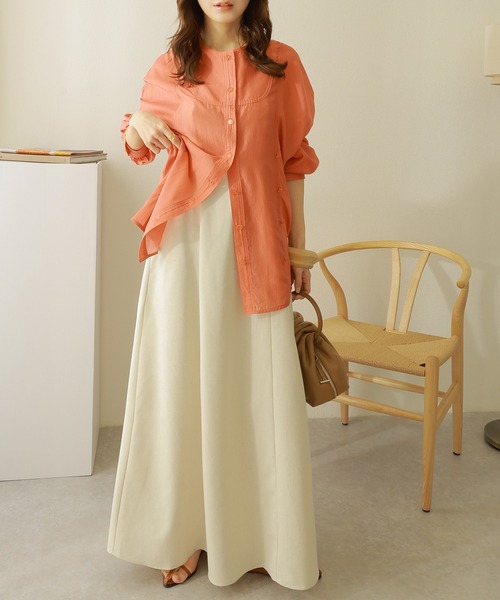 シャツ/ブラウス(半袖/袖なし) maison de Dolce. LADY YOKE TOPS ◇solamonat poche(ソラモナポッシェ) 染ラミーギャザーシャツ