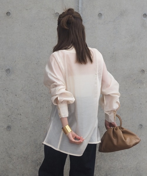 ブラウス シャツ 2way no collar yoke shirt /2way ノーカラー ヨーク