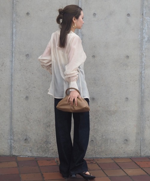 ブラウス シャツ 2way ノーカラーブラウス レディース ブラウス シャツ 2way no collar yoke shirt /2way ノーカラー