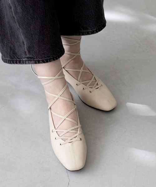【お値下げしました】レペット パンプス バレエシューズ 39 menue バレエシューズ パンプス 編み上げ レースアップ シューズ