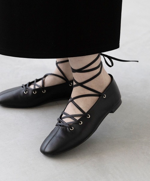 美品★アルシェarche NININE レザーバレエシューズ/パンプス黒 美品☆アルシェarche NININE レザーバレエシューズ/パンプス黒 【公式